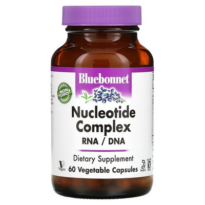 2 X  Bluebonnet Nutrition, Nucleotide Complex, RNA / DNA, 60 Vegetable Capsules