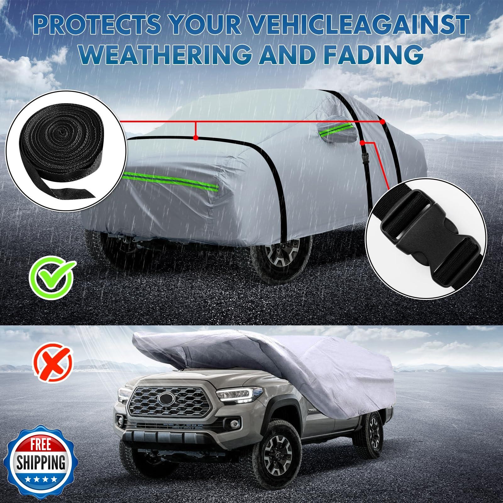 KEYOOG 6-Layer Full Car Cover Is All-Weather Waterproof, Heavy Ou
