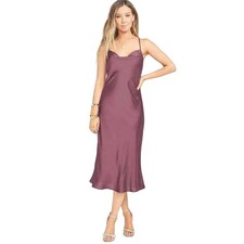 NWT Show Me Your MuMu Verona Cowl Dress Dusty Plum Luxe Satin Sz L