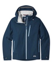 New Womens Stio Environ Jacket Full Zip Hooded Mountain Shadow Blue Size Medium