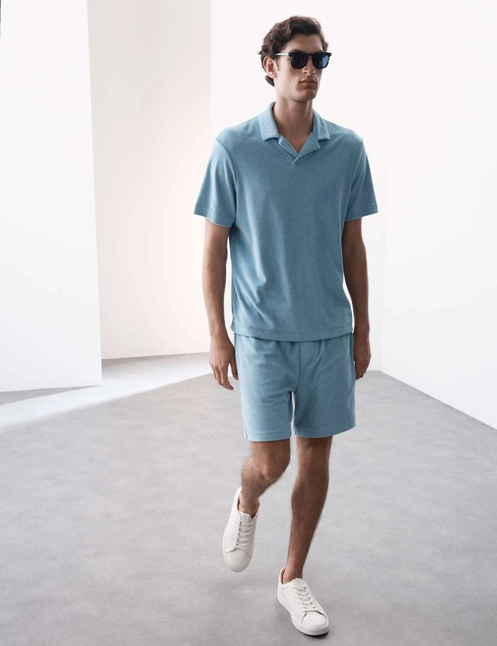 M&S - Autograph Mens Cotton All Purpose Shorts in Blue