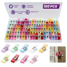 100PCS Sewing Clips with Storage Box   Strong Grip, No Pin Marks, Multi-Color...