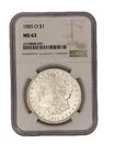 1885 Morgan Dollar New Orleans NGC MS 63 Uncirculated Silver $1 Coin KM#110