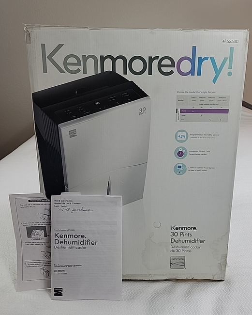 Kenmore Dehumidifier 30-Pint (SEARS) w/Manual and On Wheels (Still In Box)