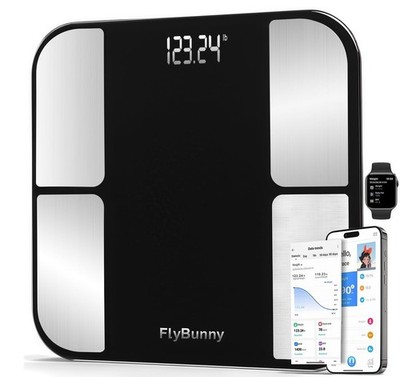 11.8'' Extra Large Smart Body Fat Scale, 400lbs High Capacity Bluetooth Body C...