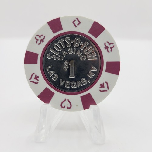 Slots-A-Fun Casino Las Vegas NV $1 Casino Chip 1995 N0208 - Picture 2 of 3
