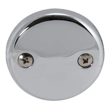 EZ-FLO 2-Hole Bathtub Overflow Face Plate with Screws, Chrome Finish, 35245