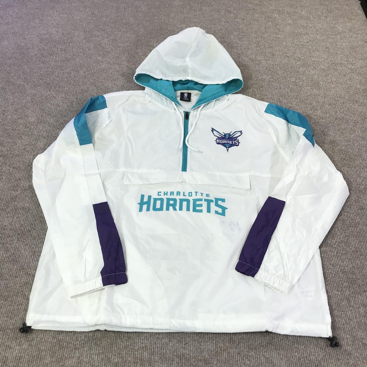 Charlotte Hornets Jacket Mens XL White Teal NBA Basketball