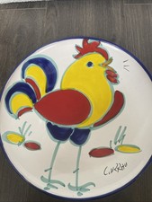 Corrao puglia ceramic plate with cockerel hand painted design . In ex condition