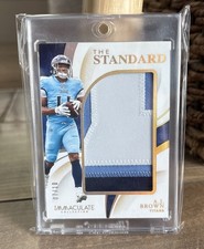 AJ BROWN 2020 Panini Immaculate The Standard PLAYER WORN 3 COLOR Jersey GOLD /10