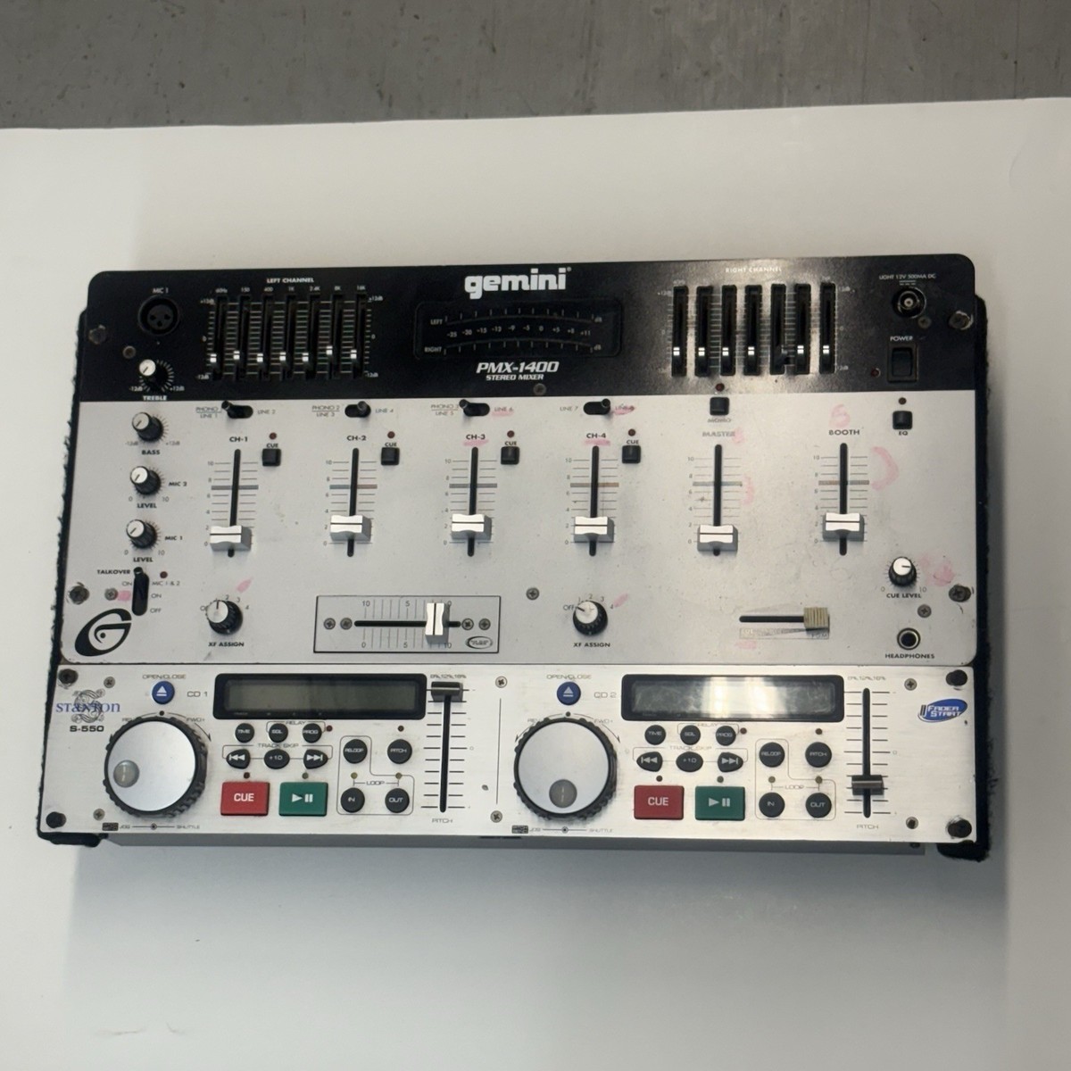 Gemini PMX-1400 Stereo Mixer-19 Inch 4 Channels Dual 7 Band