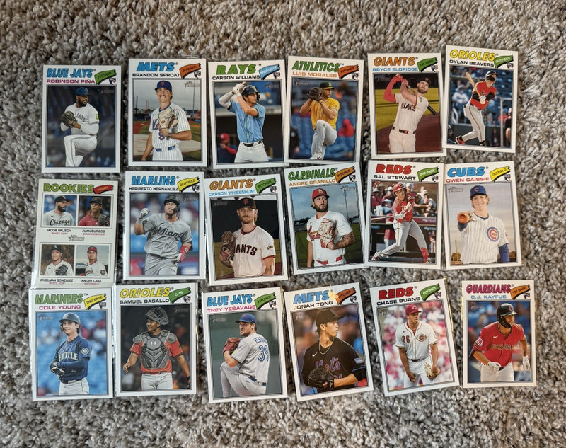 Topps 18 Card Lot Heritage Rookie Eldridge Tong Caissie Yesavage Basallo Kayfus