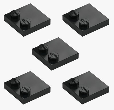 5 New LEGO Black Modified Tile 2x2 w Studs on Edge 33909 6192346 plate jumper