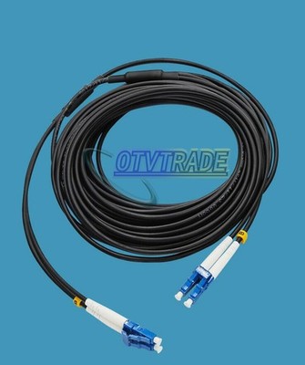 Duplex Fiber Optic Patch Cord Black Armored Fiber Cable LC-LC UPC SM 9/125 80M *