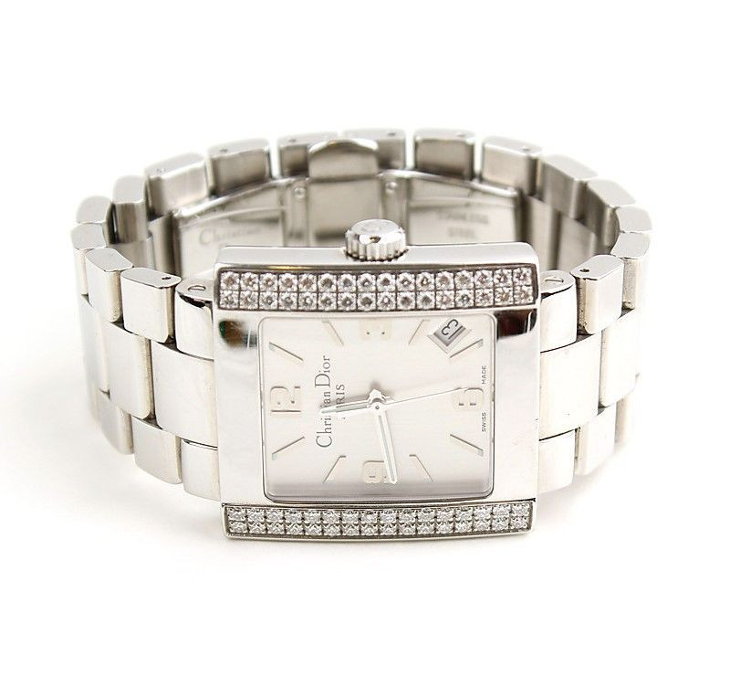Dior Square Silver Plate Diamond Steel Watch 30MM SKU12345 Dior Square Silver Plate Diamond Steel Watch 30MM SKU12345