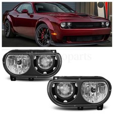 Headlights For 2008-2014 Dodge Challenger Headlamps Halogen Pair Leftright Side