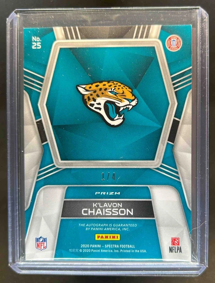 2020 Panini Spectra K Lavon Chaisson Rookie Auto Neon Marble #1/4 Jaguars - Image 2 of 2