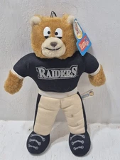 Vintage 1990s Sportstuff Plush Teddy Bear Oakland Las Vegas Raiders 1990s NFL