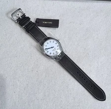 Tom Ford 002 White Dial Watch Blue Hands Full Set