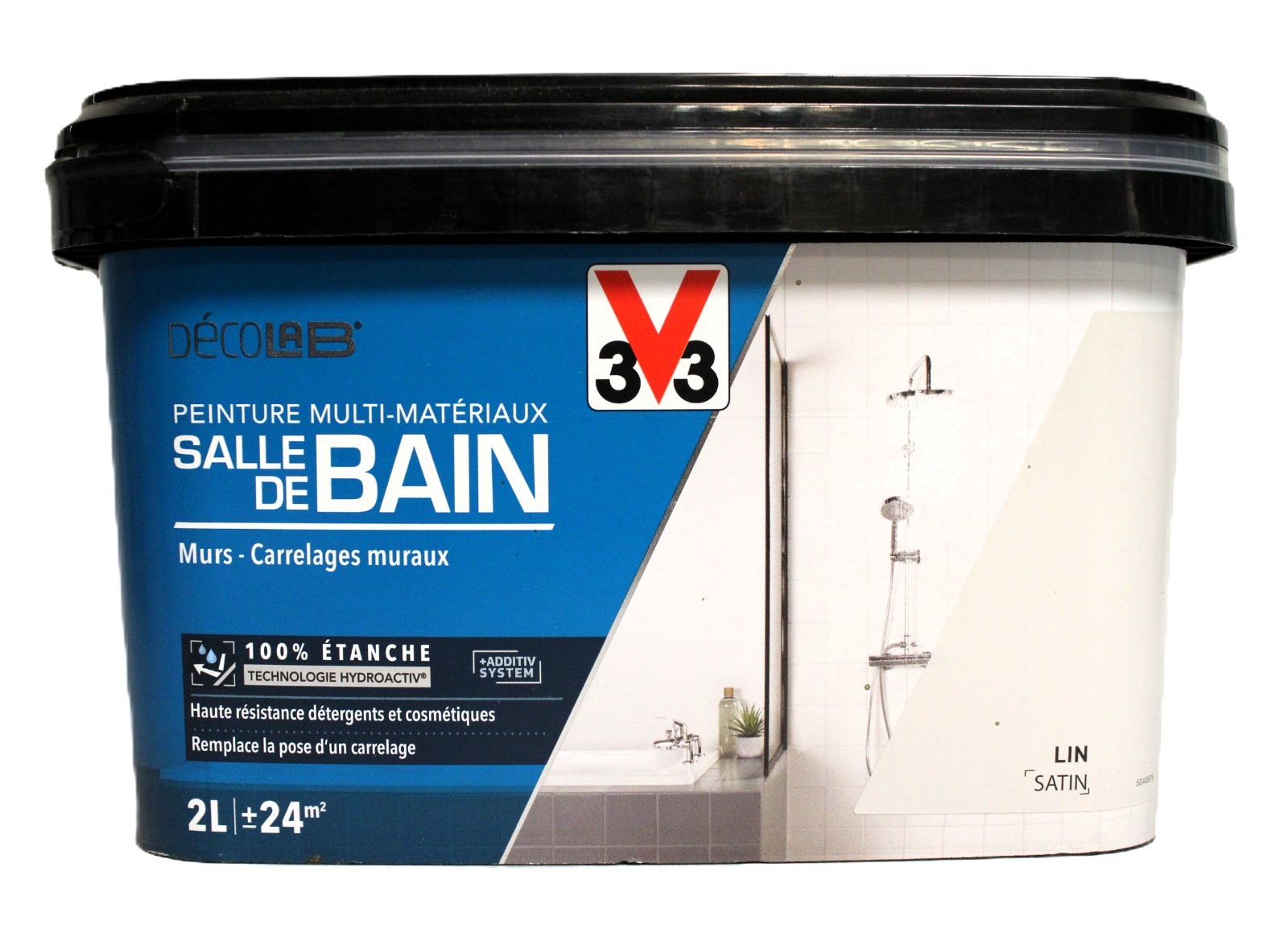 Peinture V33 Salle de Bain anti-humidité haute résistance teinte Lin 2L