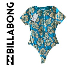 BNWT BILLABONG TROPIC SHIFT S/S TEE BODYSUIT (MEDIUM/10) RRP $129.99 (BLUE)