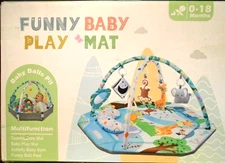 Portable Play Gym Activity Mat with Toys for Newborn Baby Toddlers - JUNGLE