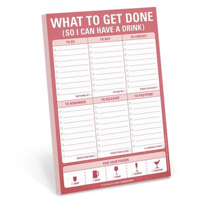 Knock Knock | Classic Pad 'What To Get Done (So I Can Have a Drink)' | Englisch