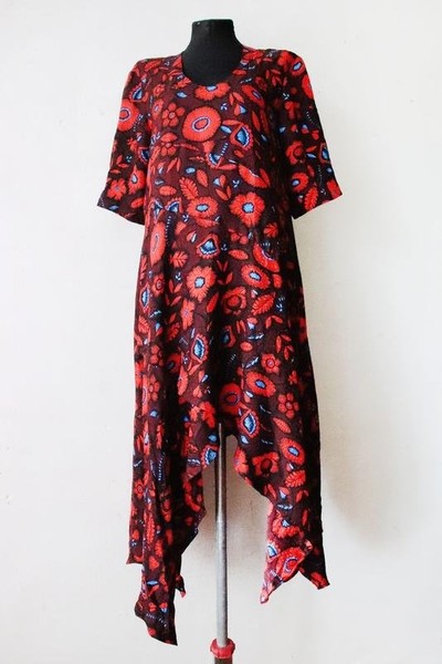 Women Kenzo Dress Red Jacquard 38 / M / 46