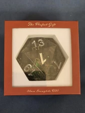 Large 54mm D20 Snowglobe - Silver Ink with Colorful Snowflake