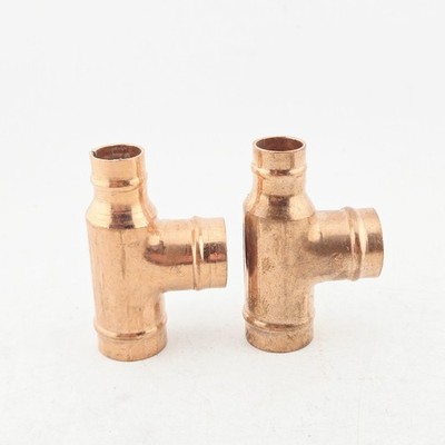 Kupfer Lötring Reduzierstück 15 mm x 22 mm x 22 mm Rohrverschraubung 2 Stück