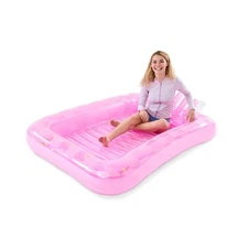 Inflatable Personal Tanning Pool Float Lounger Pink