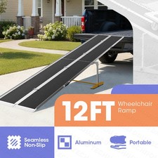 12FT Wheelchair Ramps Home Steps Aluminum Ramps for Car, Doorways, Curbs ,Stairs