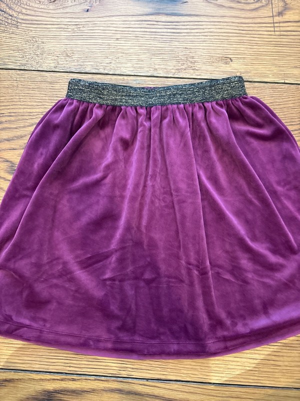 Tea Collection Velour Girls Size 12 Burgundy Skirt EUC