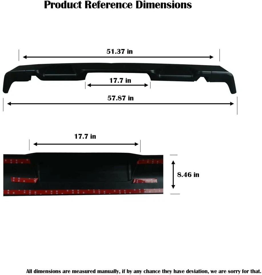 For 2013-2018 Dodge Ram 1500 MATTE BLACK Trunk Roof Spoiler Lip Wing All Cabs - Image 2 of 4