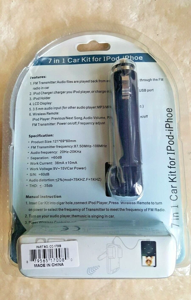 7 in 1 IPOD IN-CAR KIT (HOLDER + CHARGER + FM TRANSMITTER) - Image 2 of 4