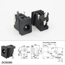 50pcs Iron 4.8 x 1.7mm DC Power Supply Female Jack Socket PCB Mount Connector