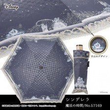 New Disney Cinderella Folding Canvas Umbrella 50cm Rain  Sun from Japan