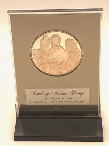 1972 Franklin Mint Sterling Silver Proof Limited Edition "Adoration of the Magi"
