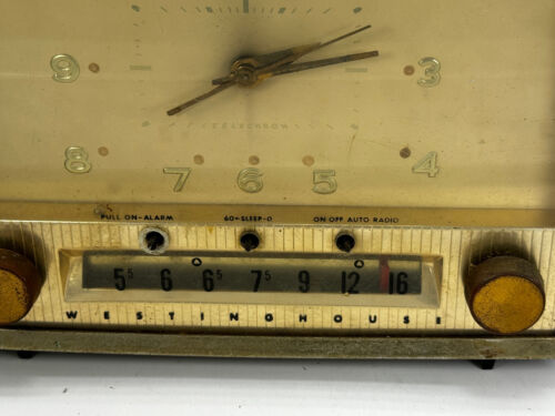 Radio Reloj Westinghouse Vintage 1954 NEGRO Modelo H-477T5 repuestos o restauración - Imagen 4 de 12