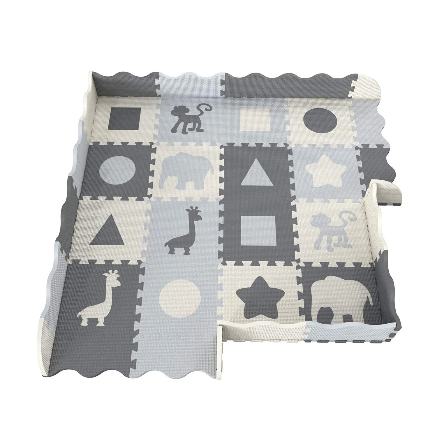 Soft Foam Baby Play Mat - Extra Thick, Non-Toxic, Modern Design for Tummy Time