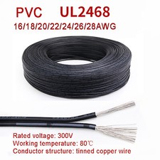 2 Core Black And White 300V Cable Amp Car Auto Boat Audio Home Loud Speaker Wire