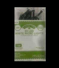 New 20 counts Holiday Time Battery-Powered LED White Micro Lights 7 FT Long