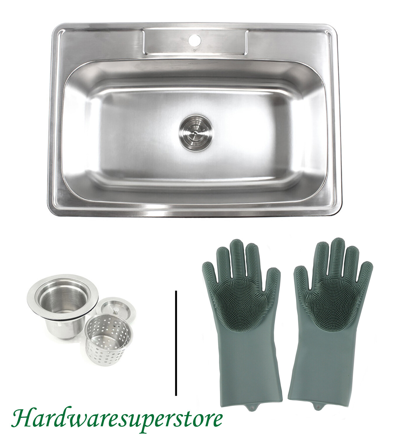 32 18 Gauge Stainless Steel Single Bowl Under Mount Drop In