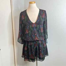 Alice + Olivia Draped Printed Flutter Sleeve Dress Size 2