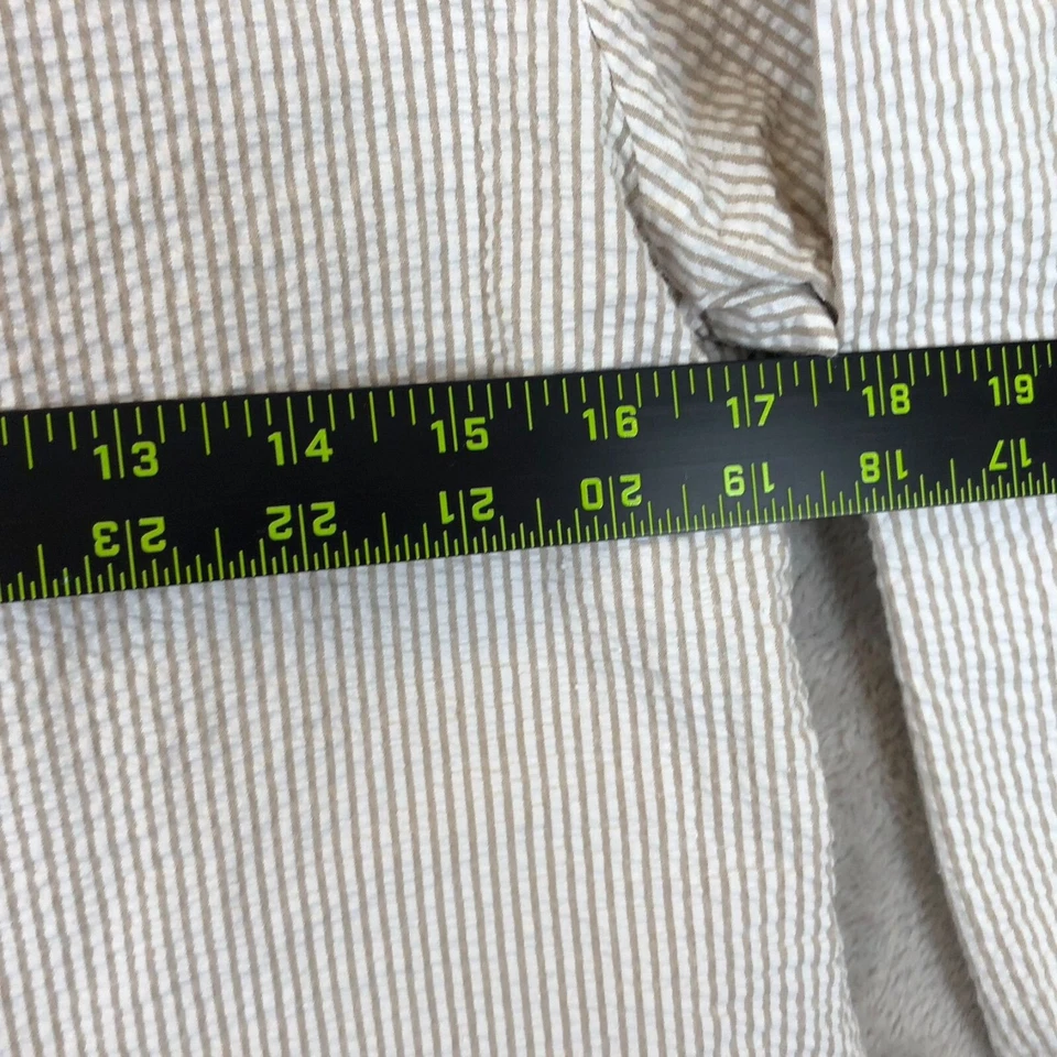 Camisa para mujer Koret Seersucker mediana manga 3/4 abotonada beige rayas Foto 4 de 4