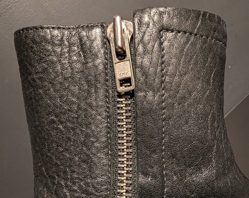 Stivali da combattimento moto LOEFFLER RANDALL doppia zip laterale in pelle nera con ciottoli taglia 7B - Foto 11 di 18