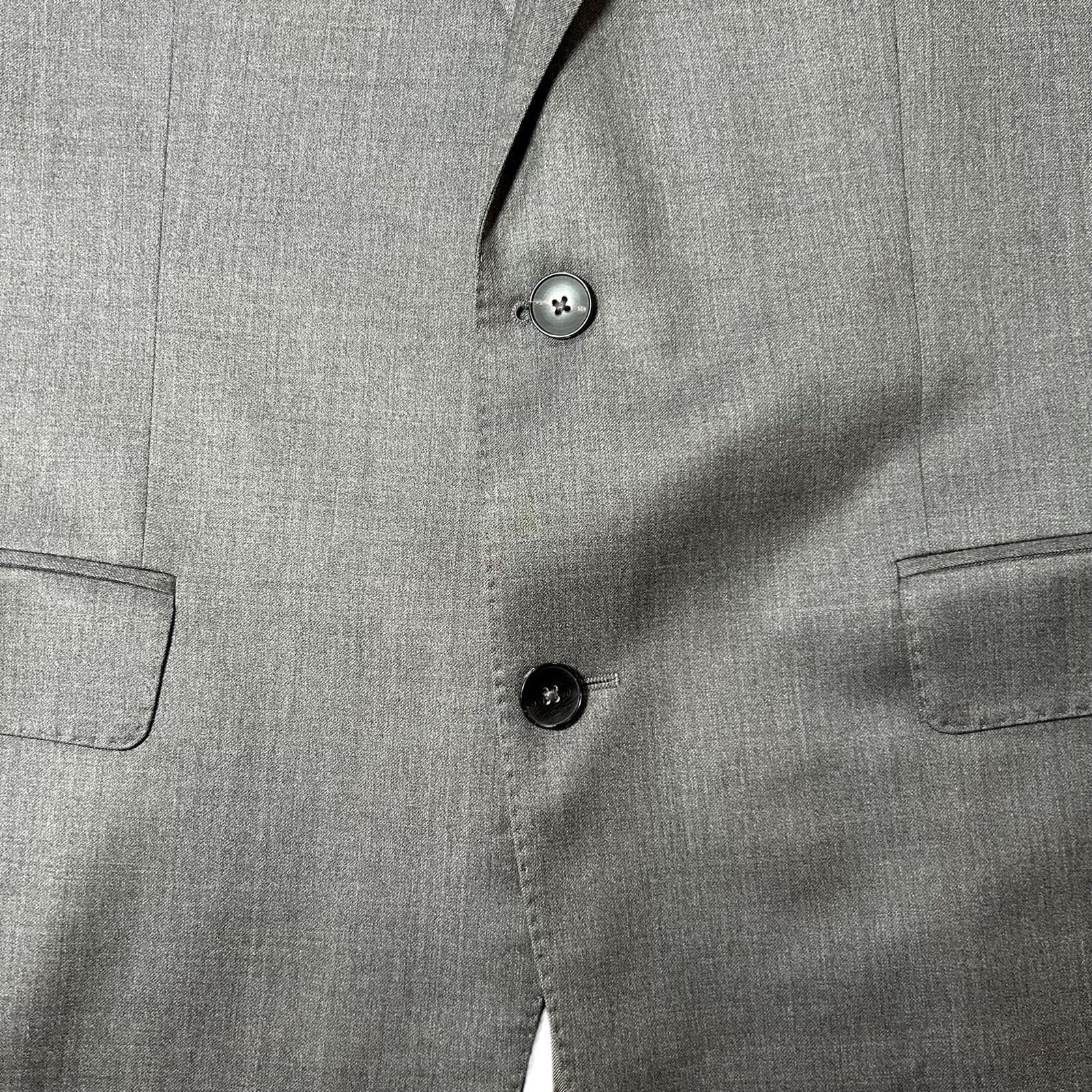 HUGO BOSS Johnstons Lenon Blazer SIZE 42L Reda Super 100 Virgin Wool Gray Jacket thumbnail 5