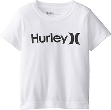 Hurley Little Boys 4 Short Sleeve T-Shirt Tee One Only White Black Logo NEW