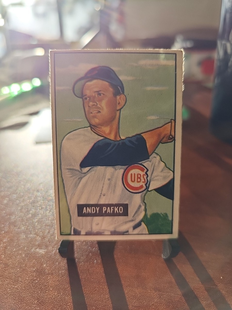 1951 BOWMAN ANDY PAFKO 103 EX BASEBALL CHICAGO CUBS MARKS ON BACK