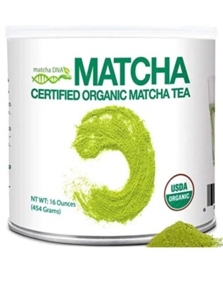 MATCHA DNA Certified Organic Matcha Green Tea Powder (16 oz TIN CAN)